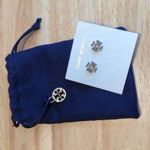 Tory Burch logo earrings